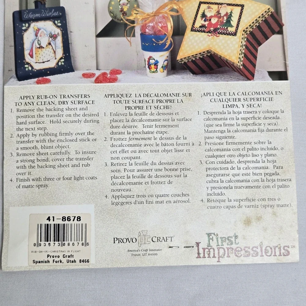 Provo Craft First Impressions Christmas Rub On Transfers 5.5